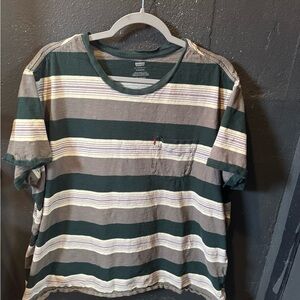 Levi's Green and Gray Striped Short Sleeve Tee Size 3XL
